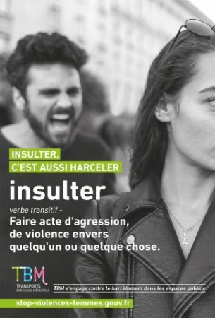 Campagne d'affichage anti-harclement mene en 2017 dans la mtropole bordelaise.